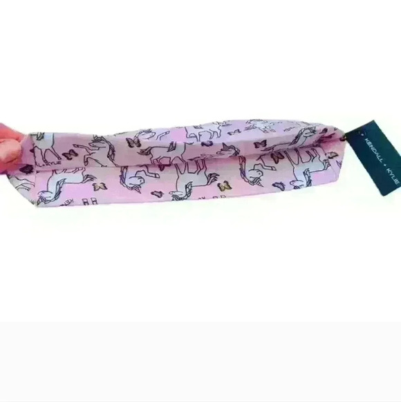 Kendall & Kylie Pink Rainbow Unicorn Zipper Case makeup bag travel bag new - Picture 8 of 8